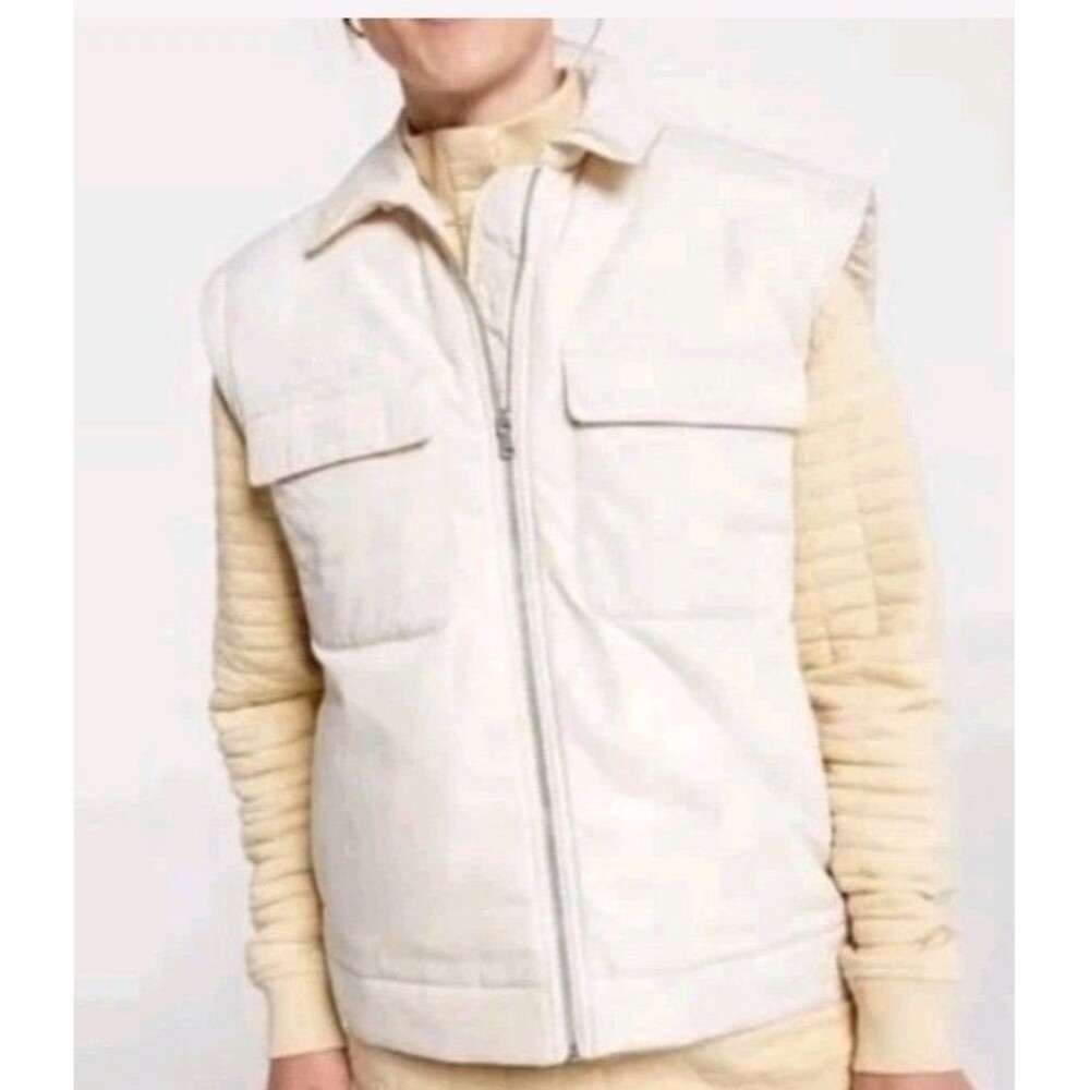 Calia by Carrie Underwood cream Zip-up Oversized Activewear Women's Vest Size...